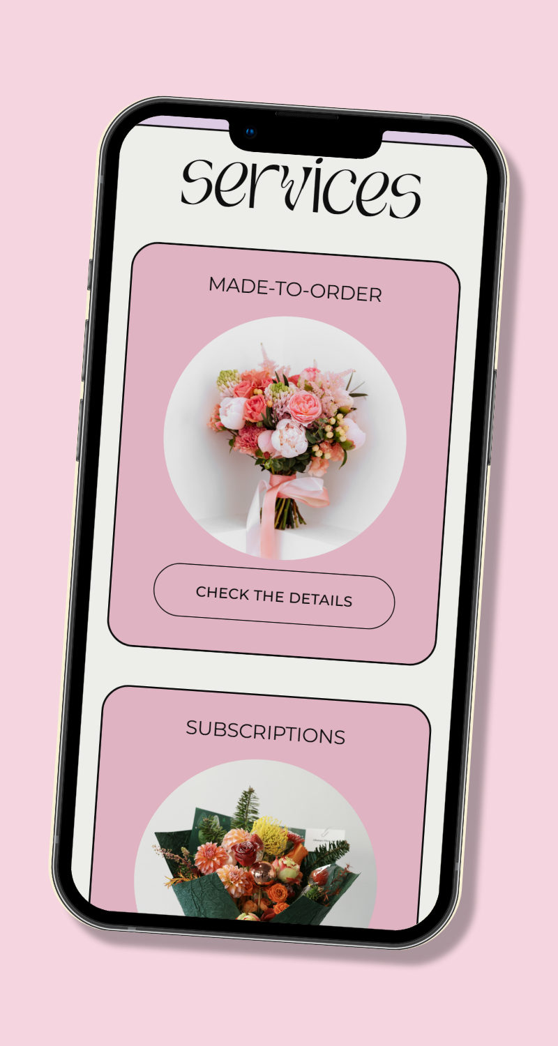 Mobile view of Wild Stem Co. website services page
