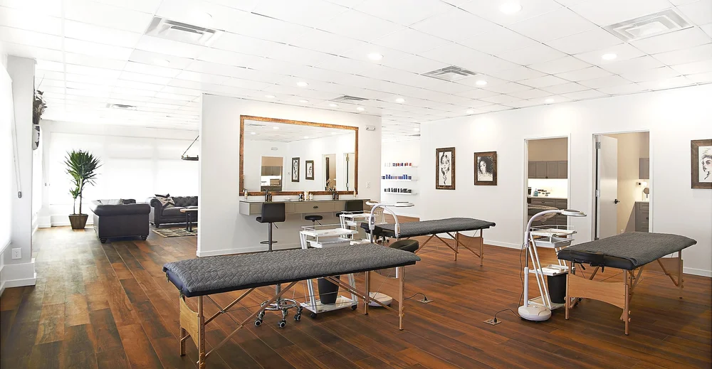 Open-concept spa floor at New York's Face Place