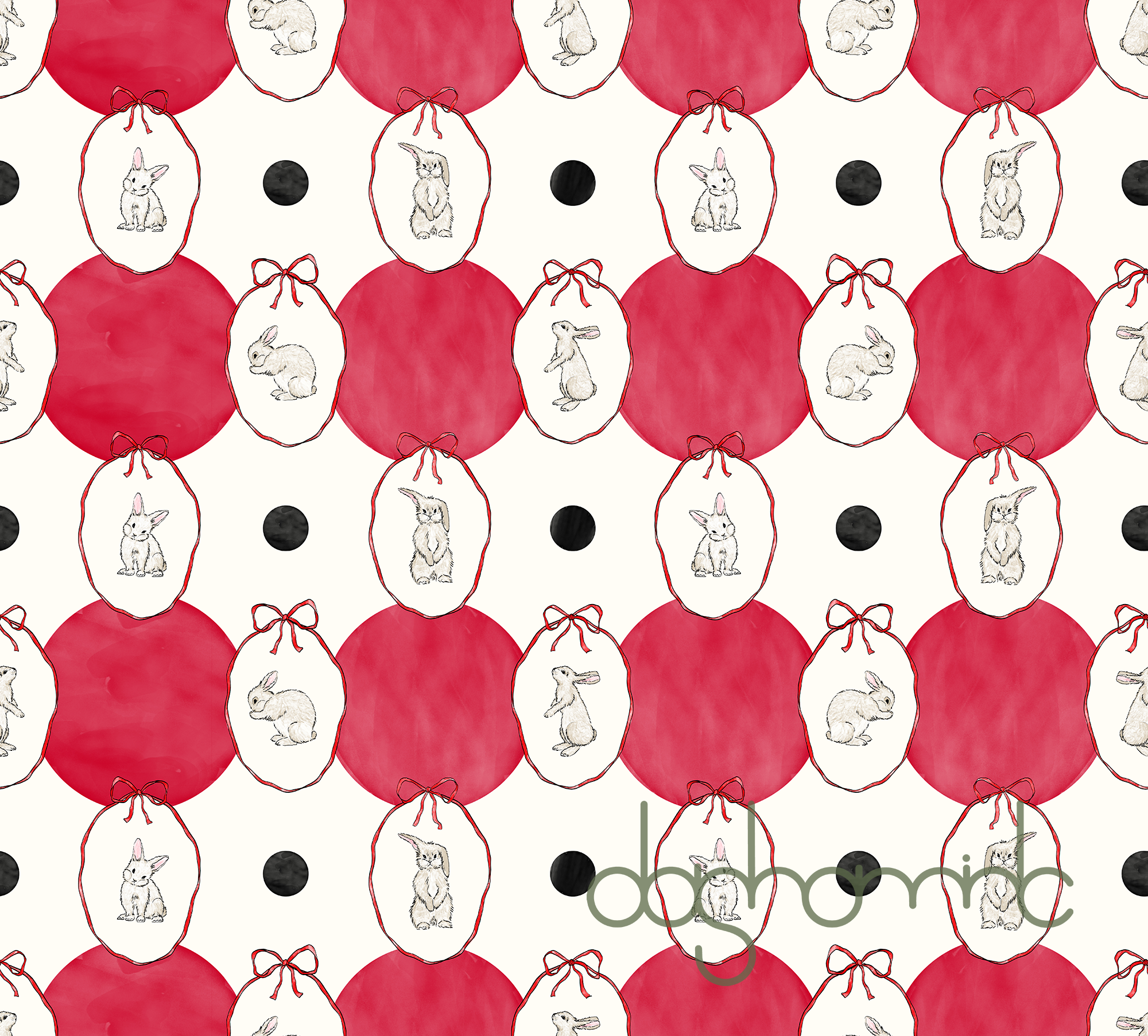 Bunny Dot Medallion — Cherry Pop