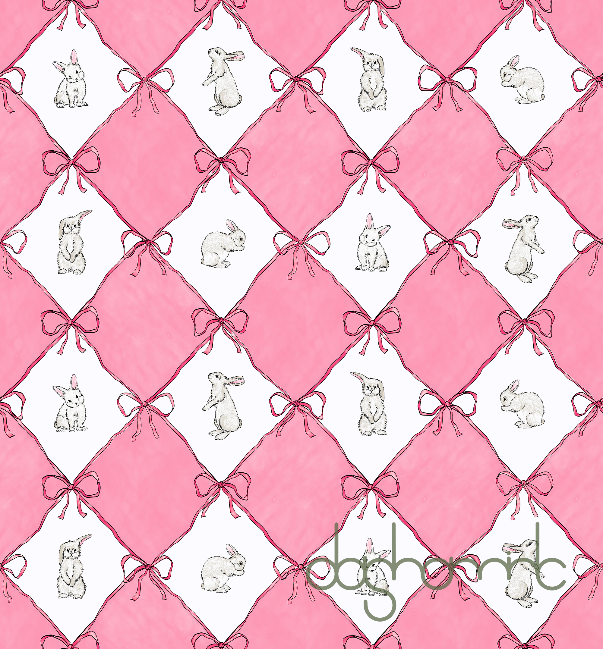 Bunny Ribbon Lattice — Rose Candy