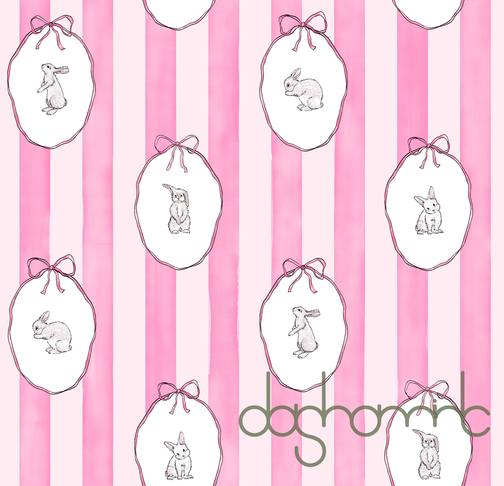 Ribbon Bunny Cameo — Pink Sugar