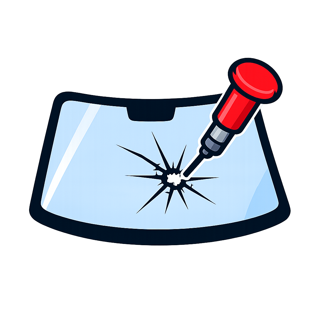 Illustration of a screwdriver fixing cracks on a cracked smartphone screen.