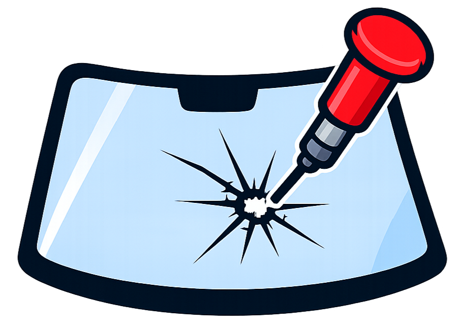 Illustration of a glass screen being shattered with a screwdriver.