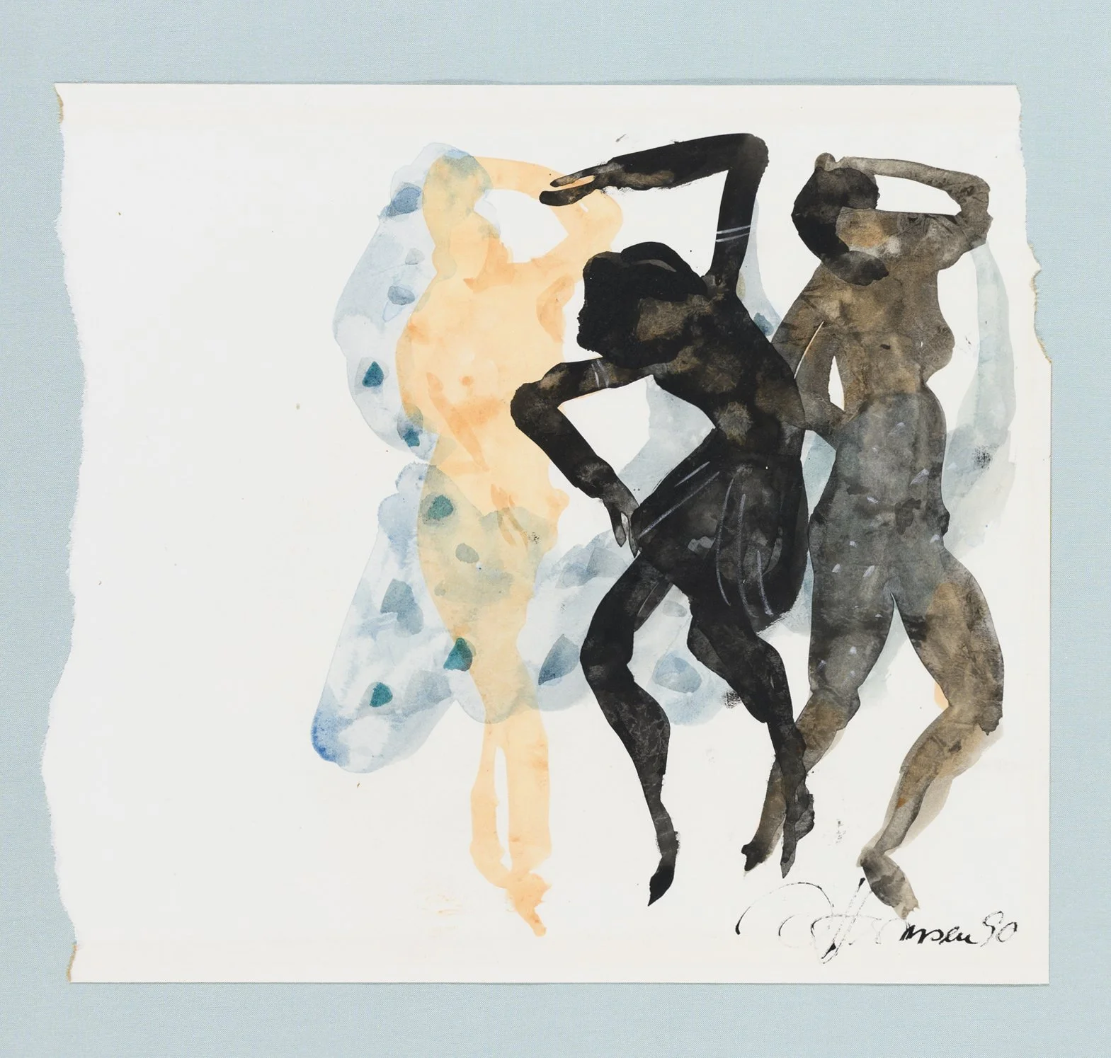 Honi soit qui ma y pense 3, 1990  
Chinatusche auf Karton 40x36 cm  