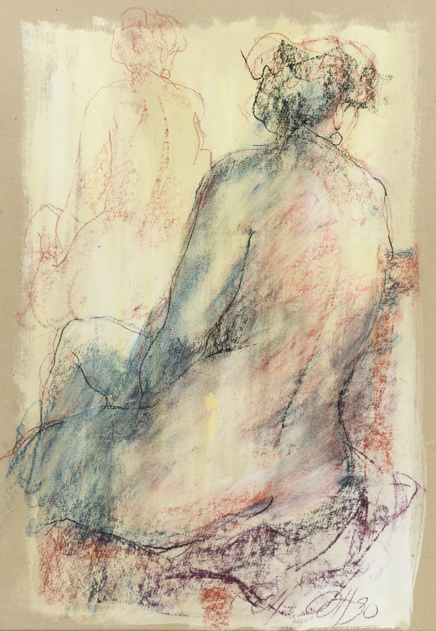 Rückenakt, 1990  
Kreide 70x50 cm