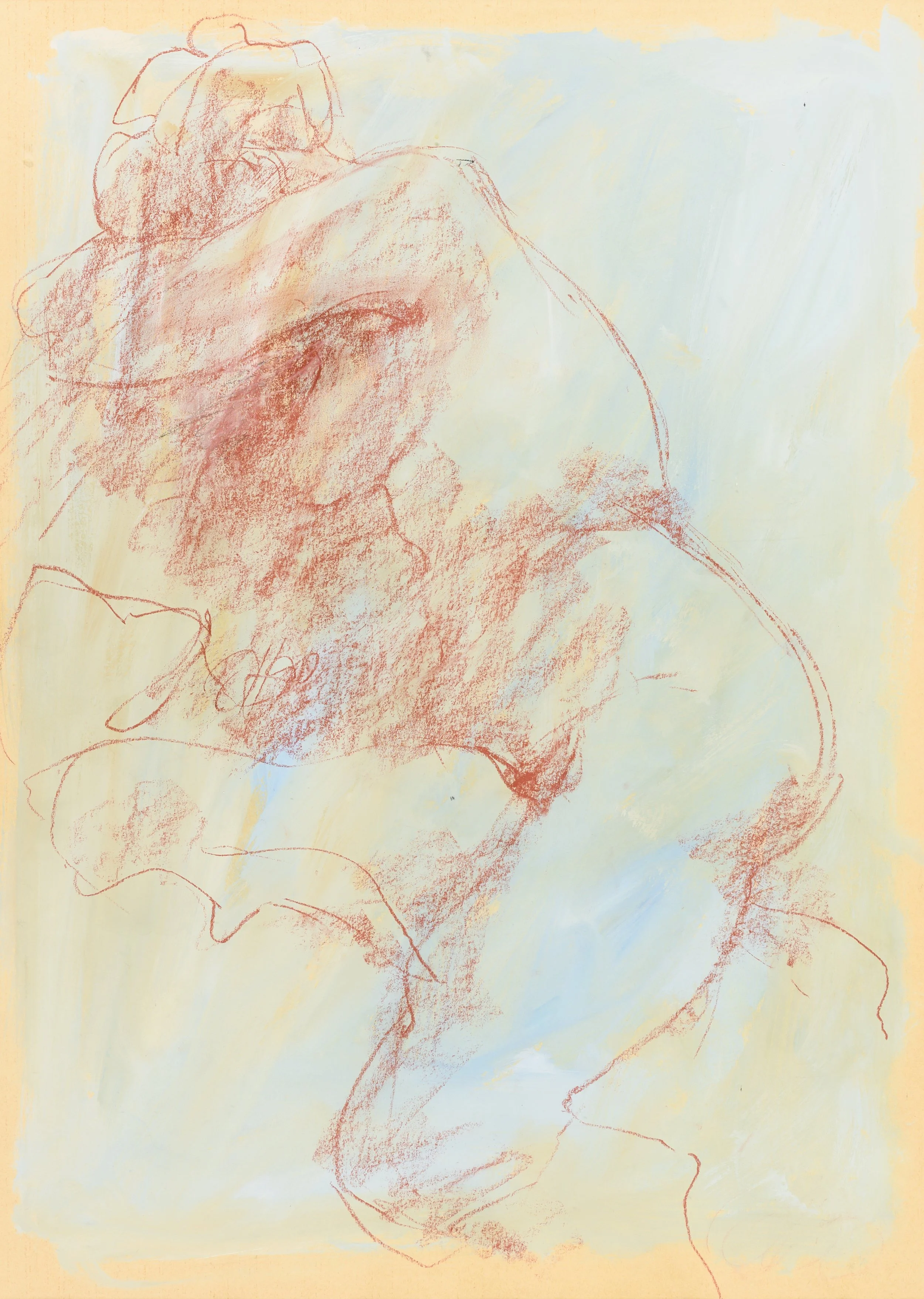 Ohne Titel (weiblicher Akt), um 1990  
Rötel und Tusche 70x50 cm