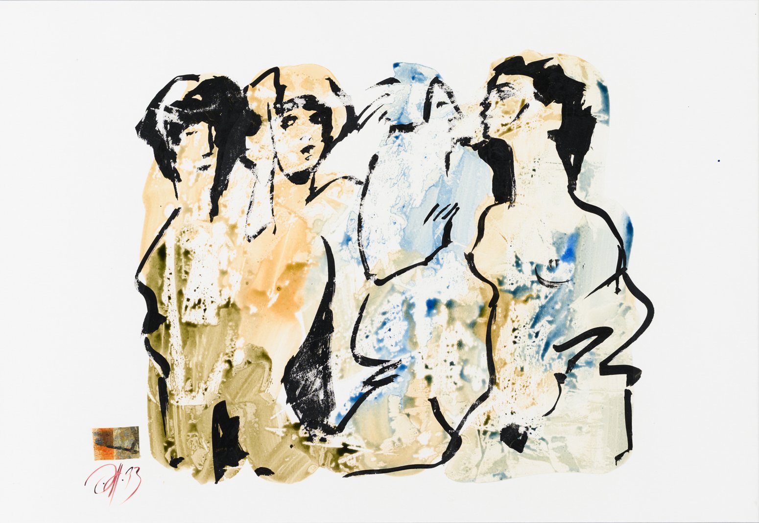 Complicité, 1993  
Chinatusche auf Karton 70x50 cm  