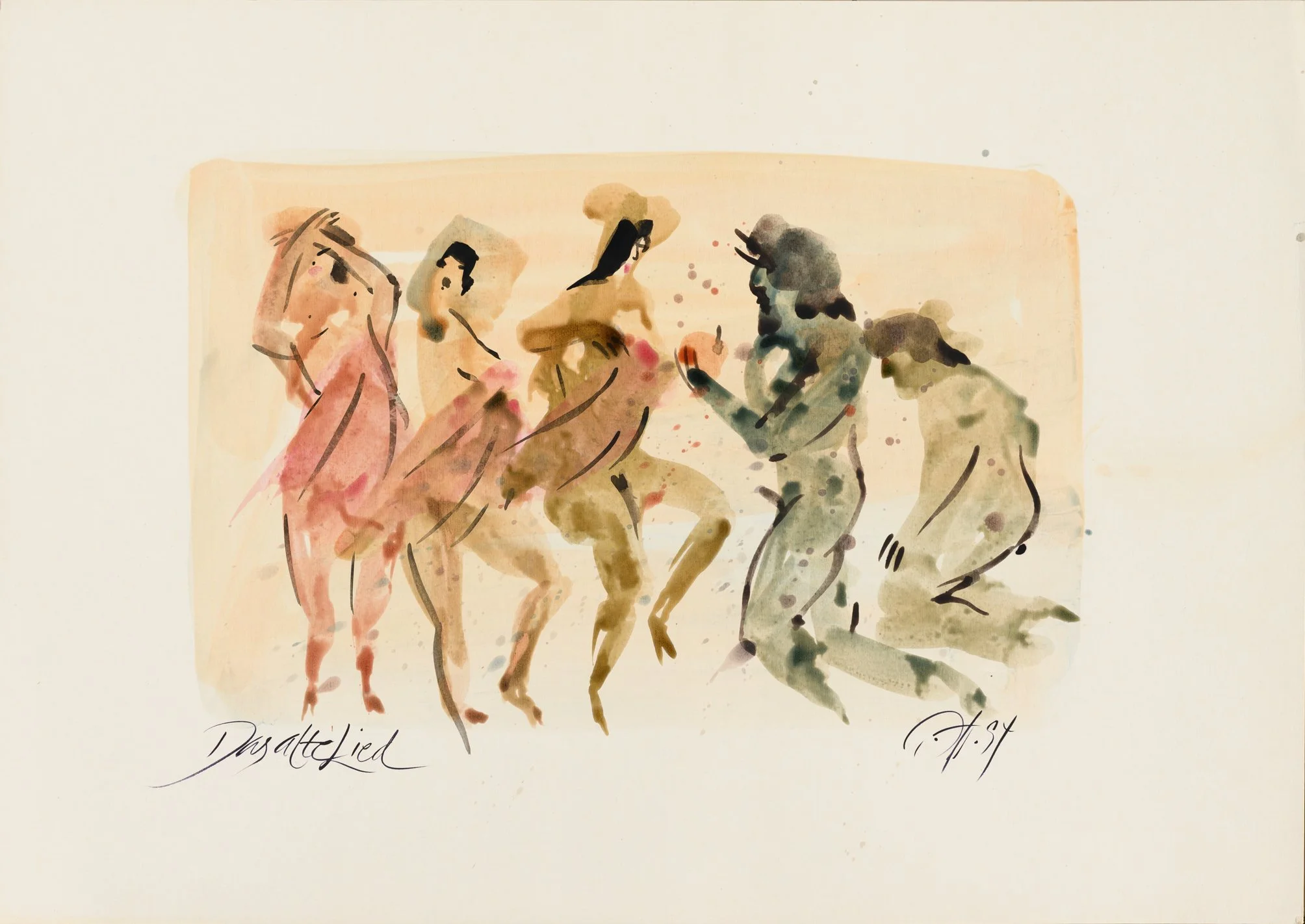 Der Ruf des Pan, ungf. 1990  
Chinatusche auf Karton, 48x68 cm  