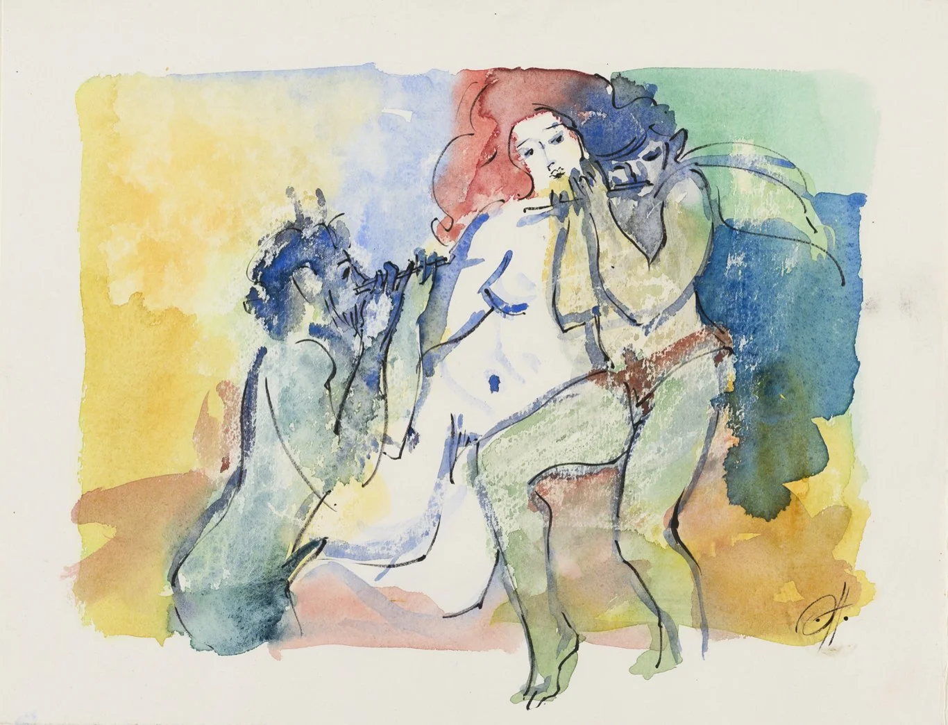 Dévotion, ungf. 1994  
Aquarell auf Karton 41x31 cm  