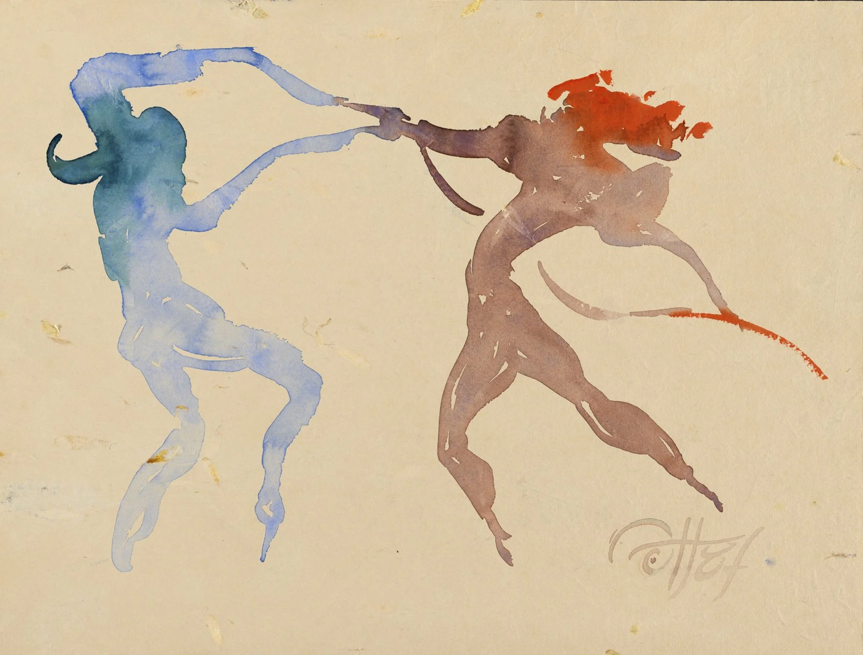 Tanzlust 3, 1993  
Chinatusche auf Karton, 40x31 cm  