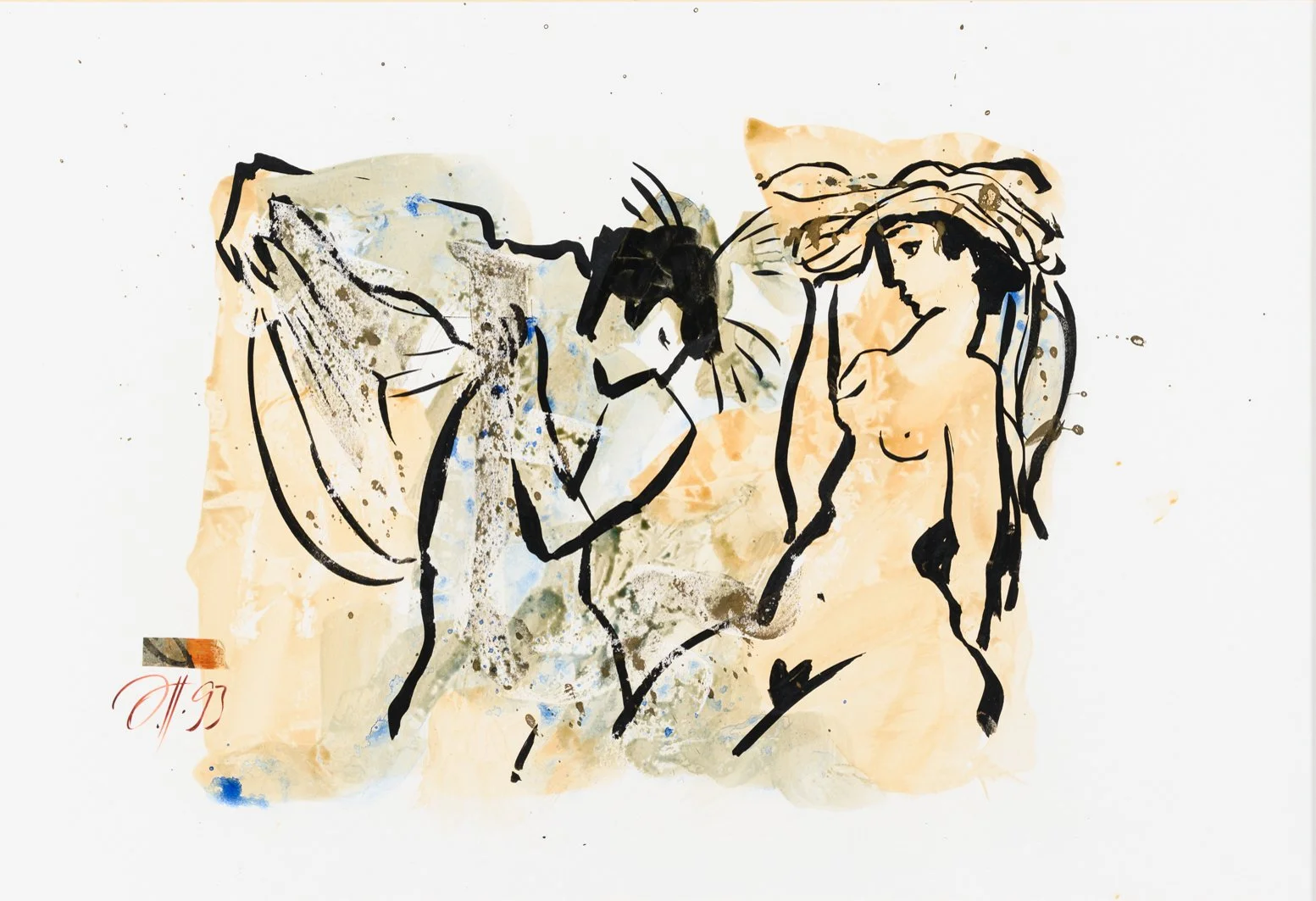 Homage á la femme, 1993  
Chinatusche auf Karton, 70x50 cm  