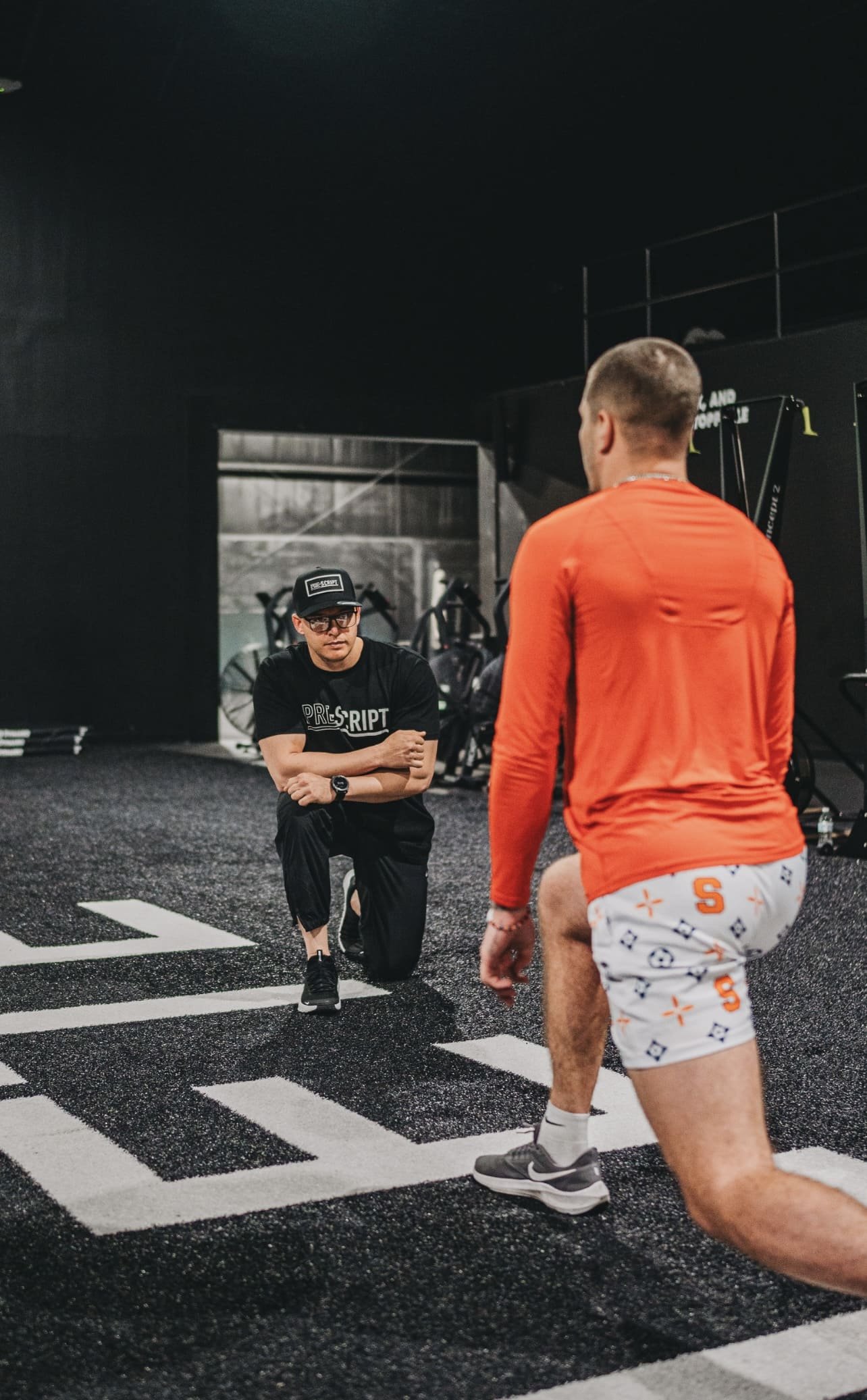 Anton training a man to lunge correctly