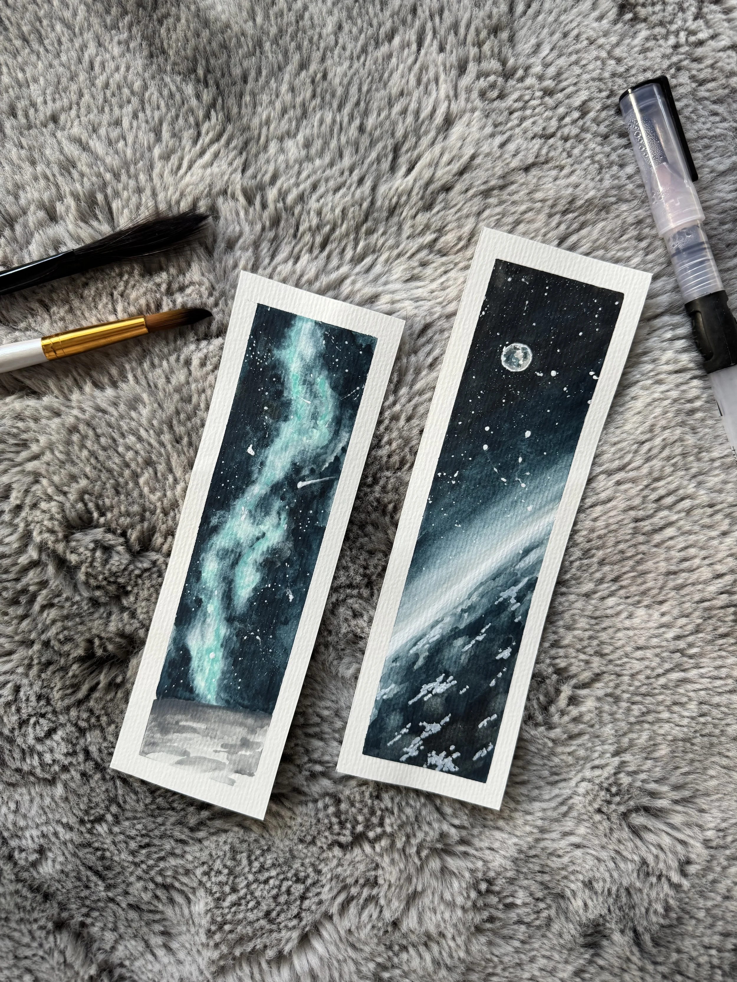 Set 2 Stk. Aquarell-Lesezeichen (freie Motivwahl)