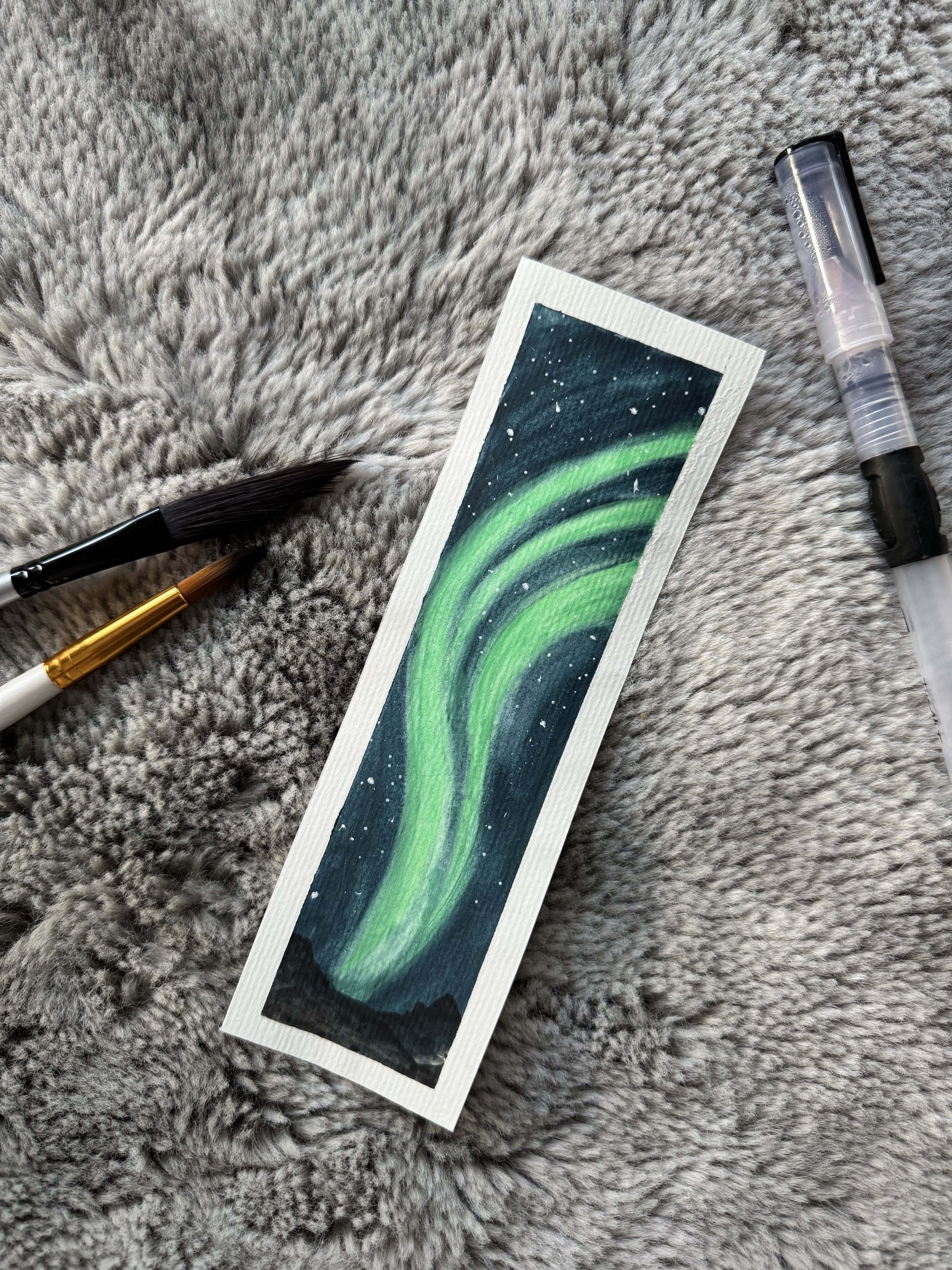 Aquarell-Lesezeichen AURORA 1