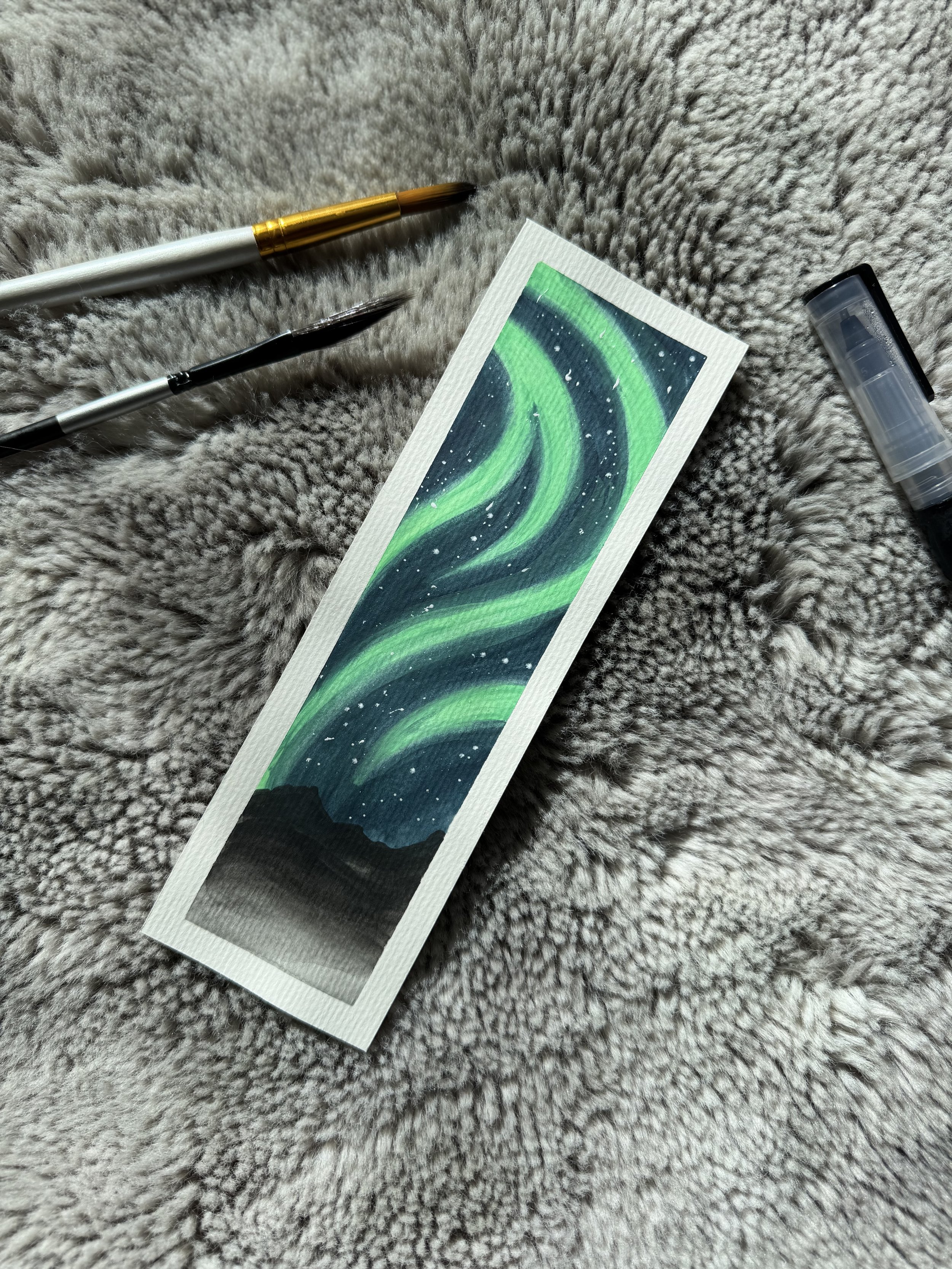 Aquarell-Lesezeichen AURORA 2
