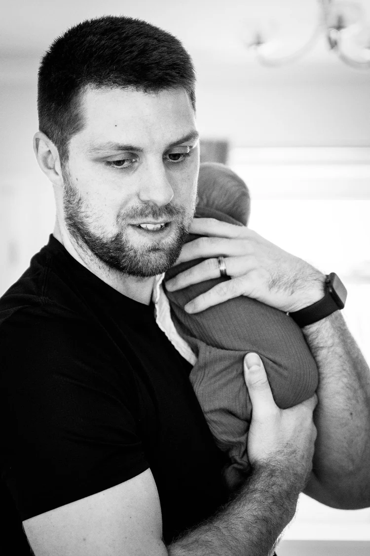 James with his son