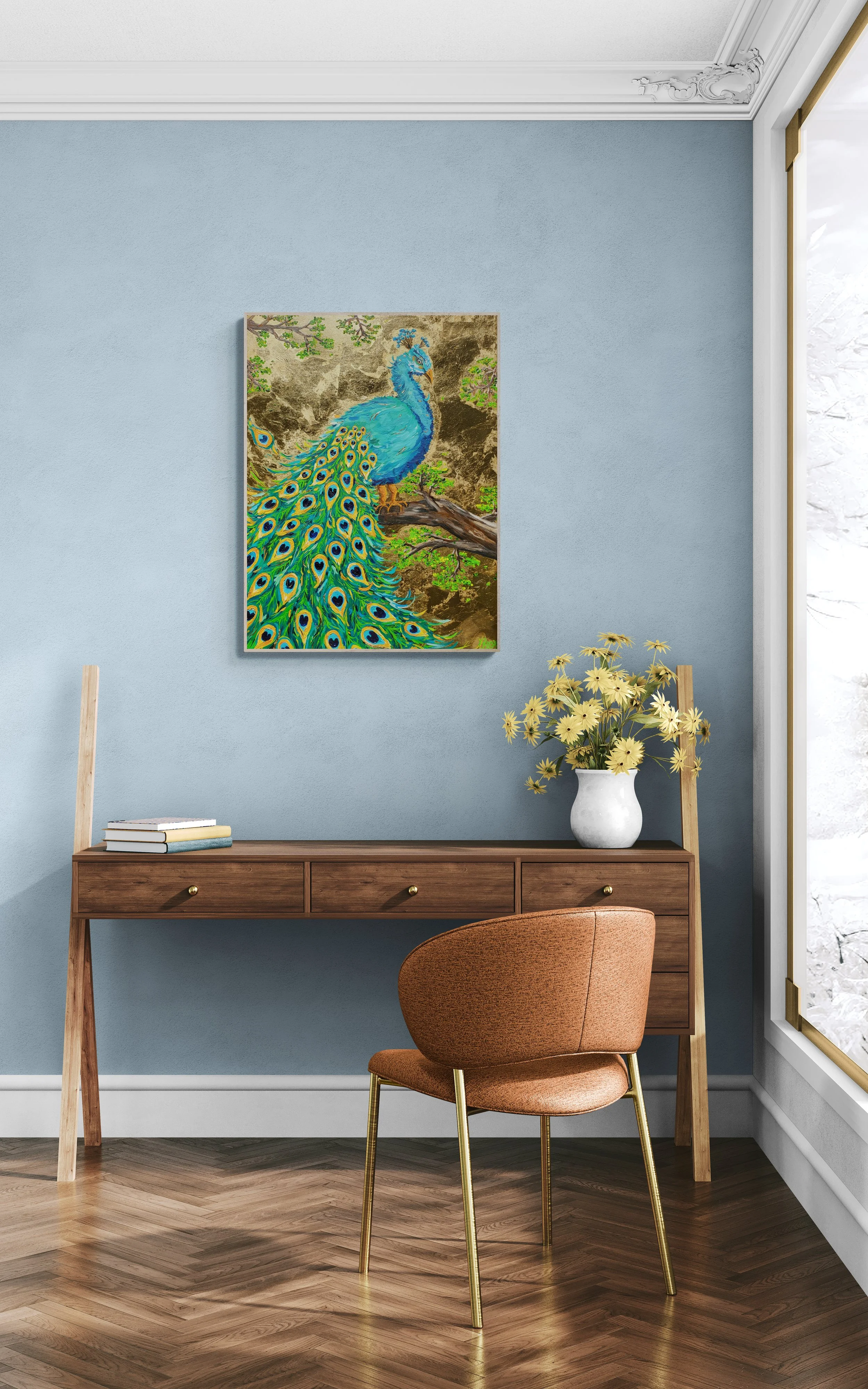 Svenja Bross Art Schreibtisch Pfau.jpg