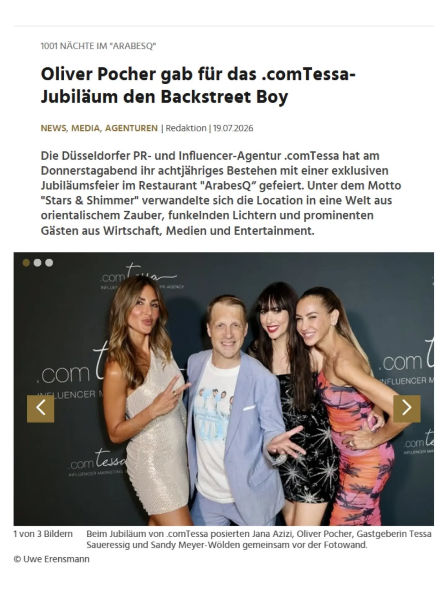 Zum achtj&auml;hrigen Jubil&auml;um von @_comtessa im @arabesq_duesseldorf in D&uuml;sseldorf durfte ich acht Statement Pieces zeigen, die ich eigens f&uuml;r diesen Abend gemalt habe, alle rund um den Gedanken unbegrenzter M&ouml;glichkeiten ♾️🌟🌠?
