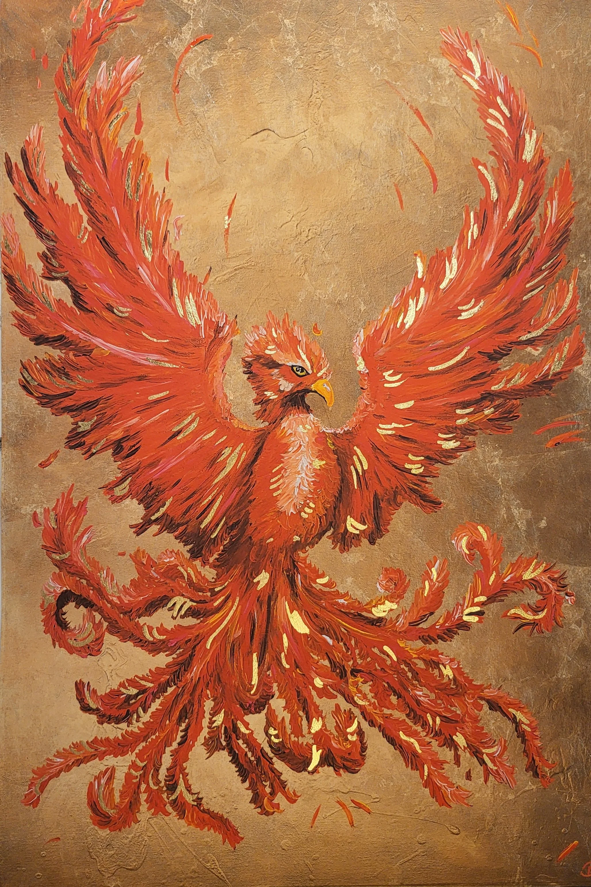 Fine Art Print PHÖNIX mit GOLD veredelt