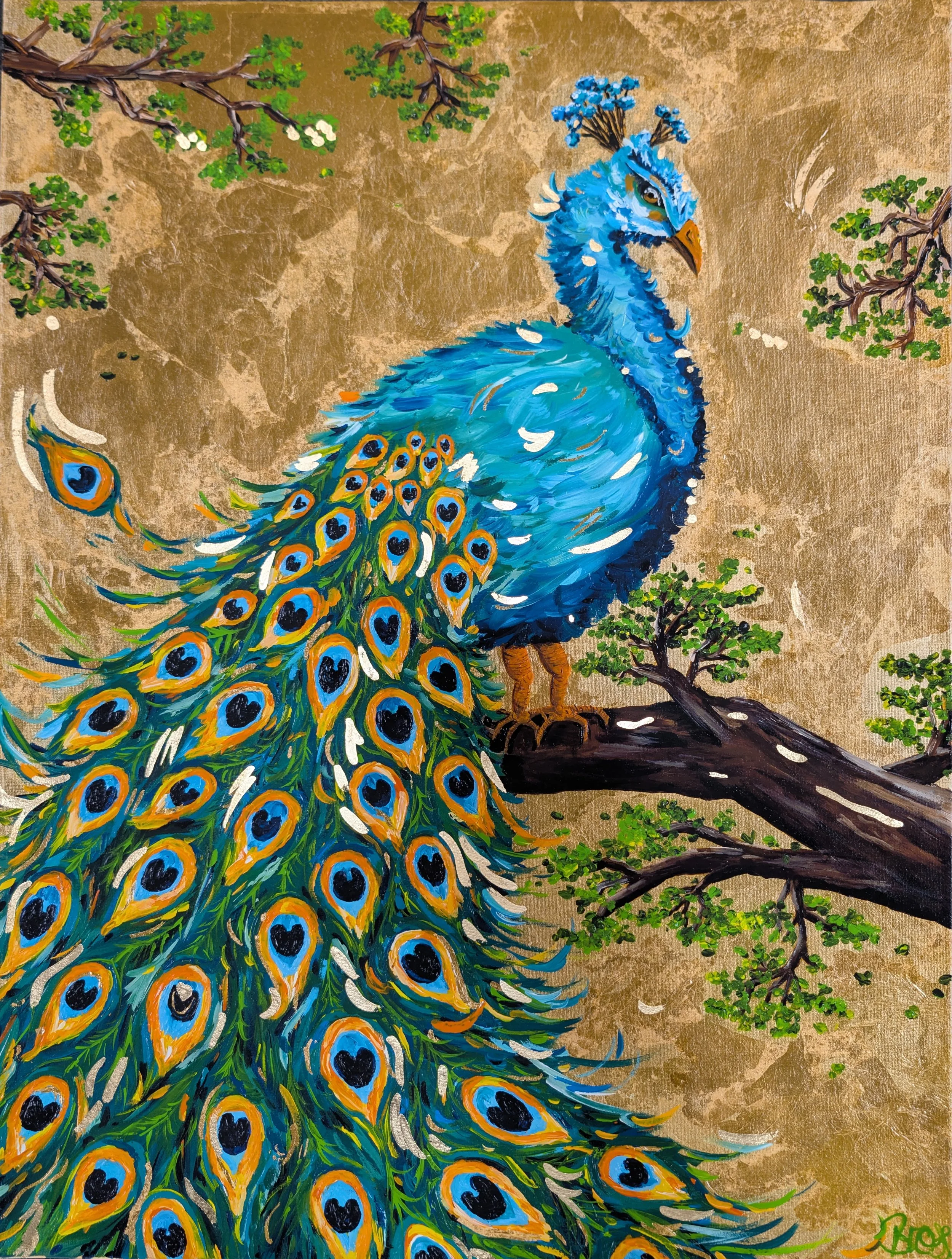 Fine Art Print PFAU mit GOLD