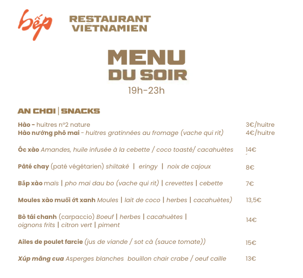 Restaurant vietnamien familial de quartier. Déjeuner sur place ou à emporter. Réservation de groupe et privatisation pour les anniversaires, mariages, baptêmes possible. Traiteur possible aussi