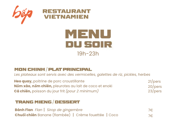Restaurant vietnamien familial de quartier. Déjeuner sur place ou à emporter. Réservation de groupe et privatisation pour les anniversaires, mariages, baptêmes possible. Traiteur possible aussi