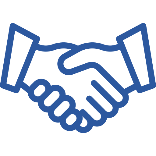 Outline of two hands shaking