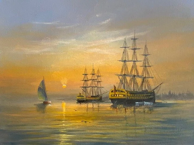 Sunset, Portsmouth. 12x16
