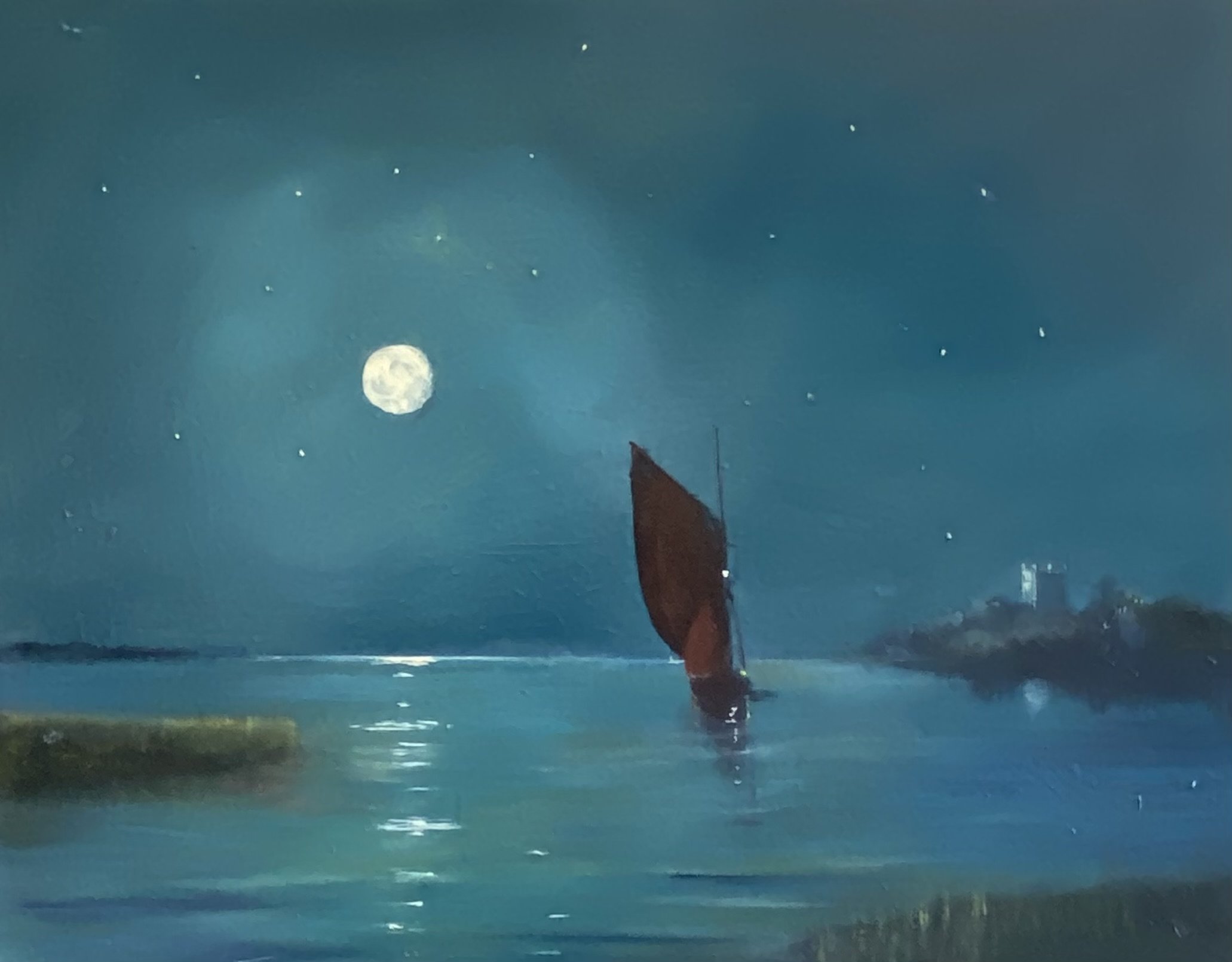 Moonlight Sail. 14x18"
