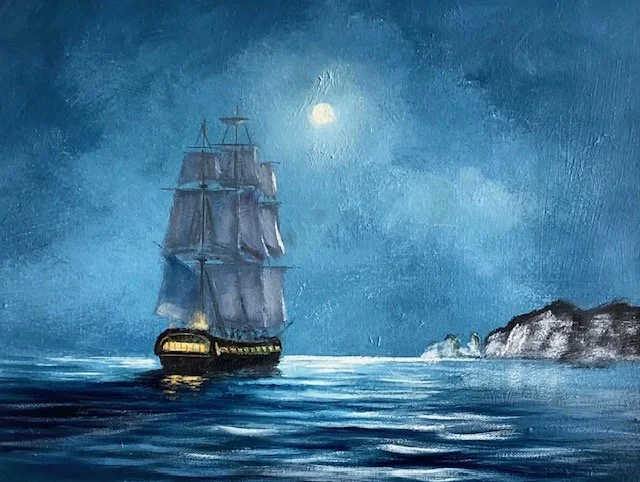 Patrol off the Needles. 16x20”