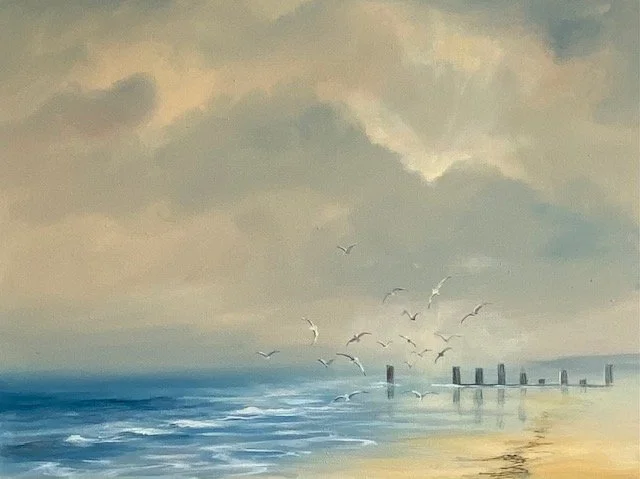 Meeting of the Gulls. 18x24"