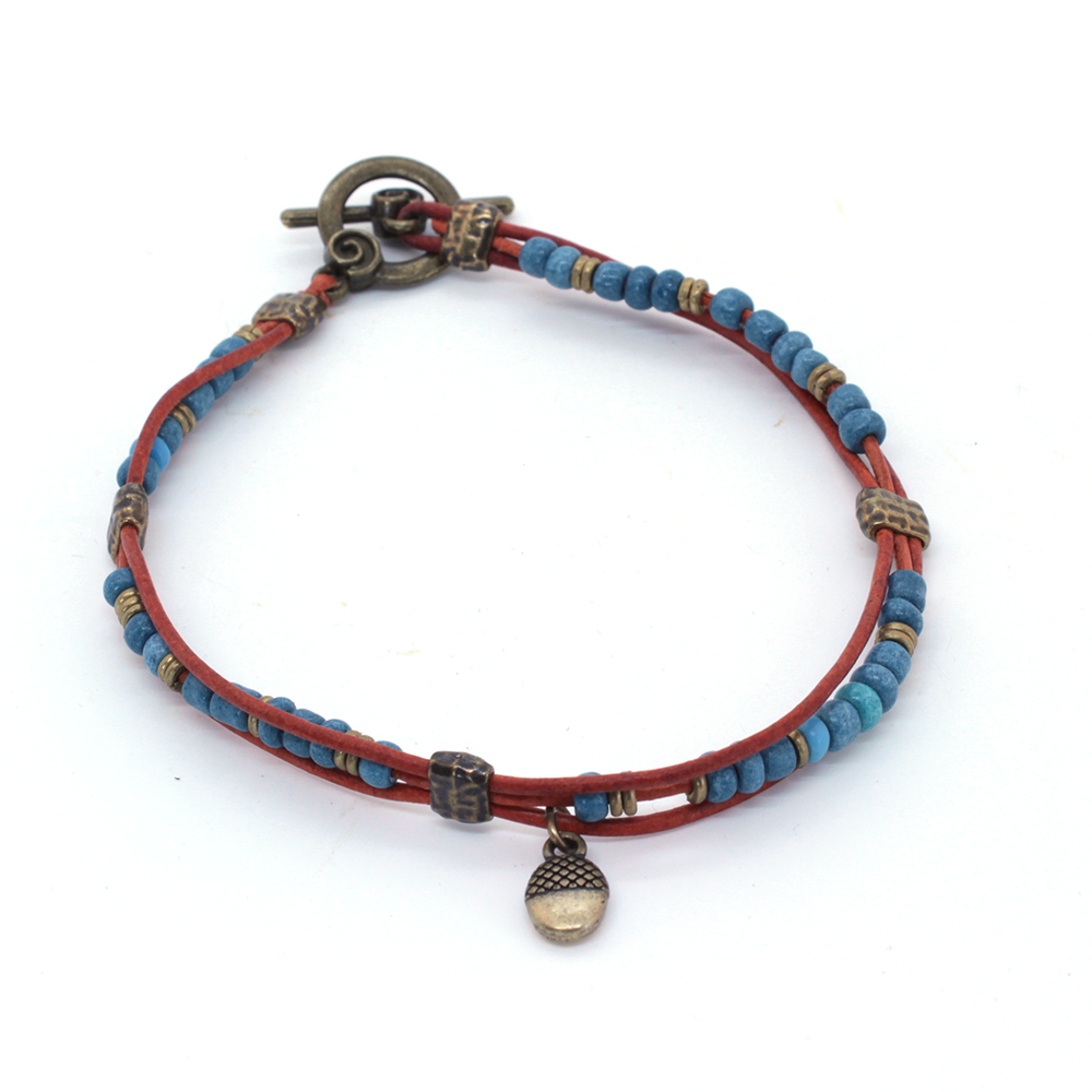 Tap Dance—Rust and Blue Anklet
