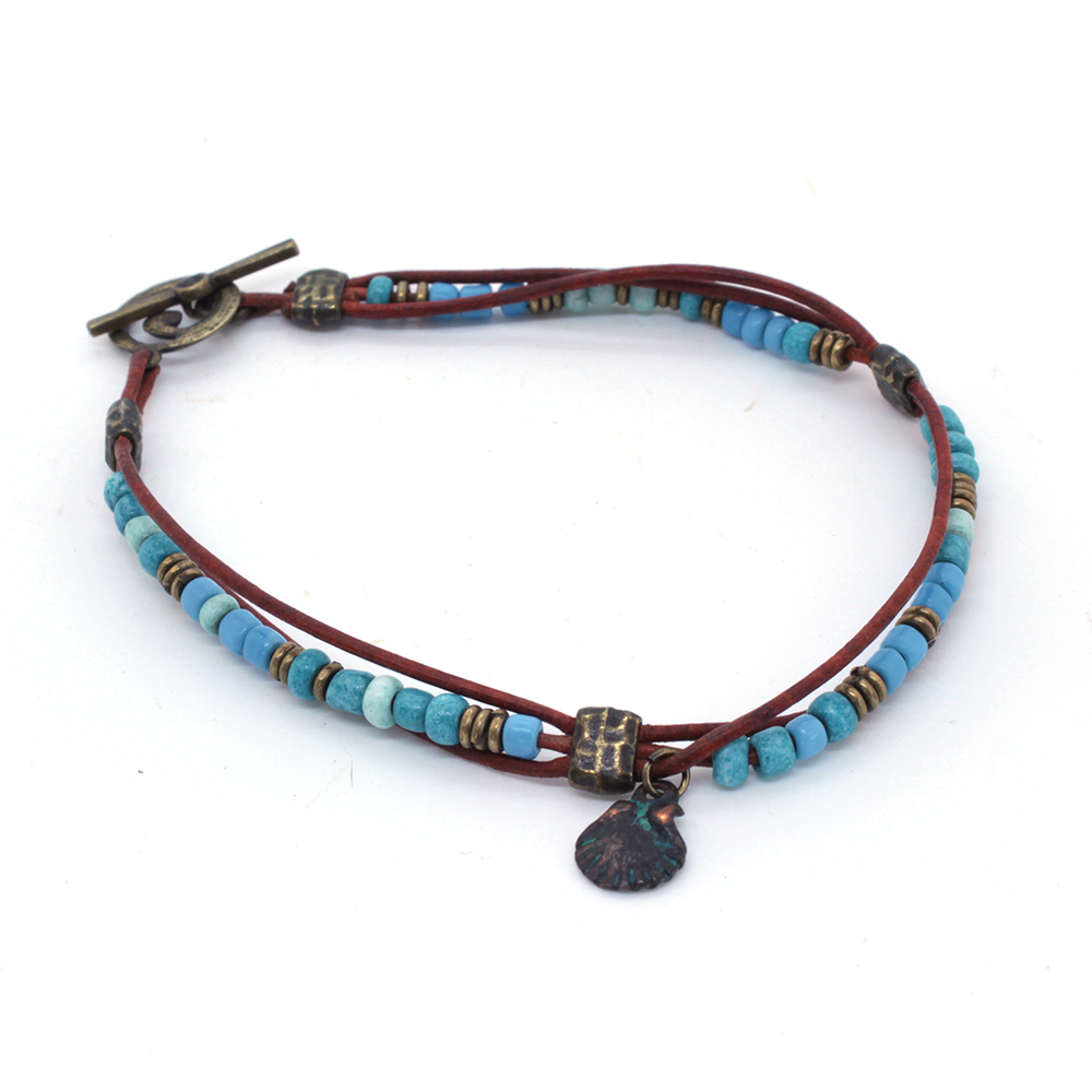 Tap Dance — Rust and turquoise Anklet