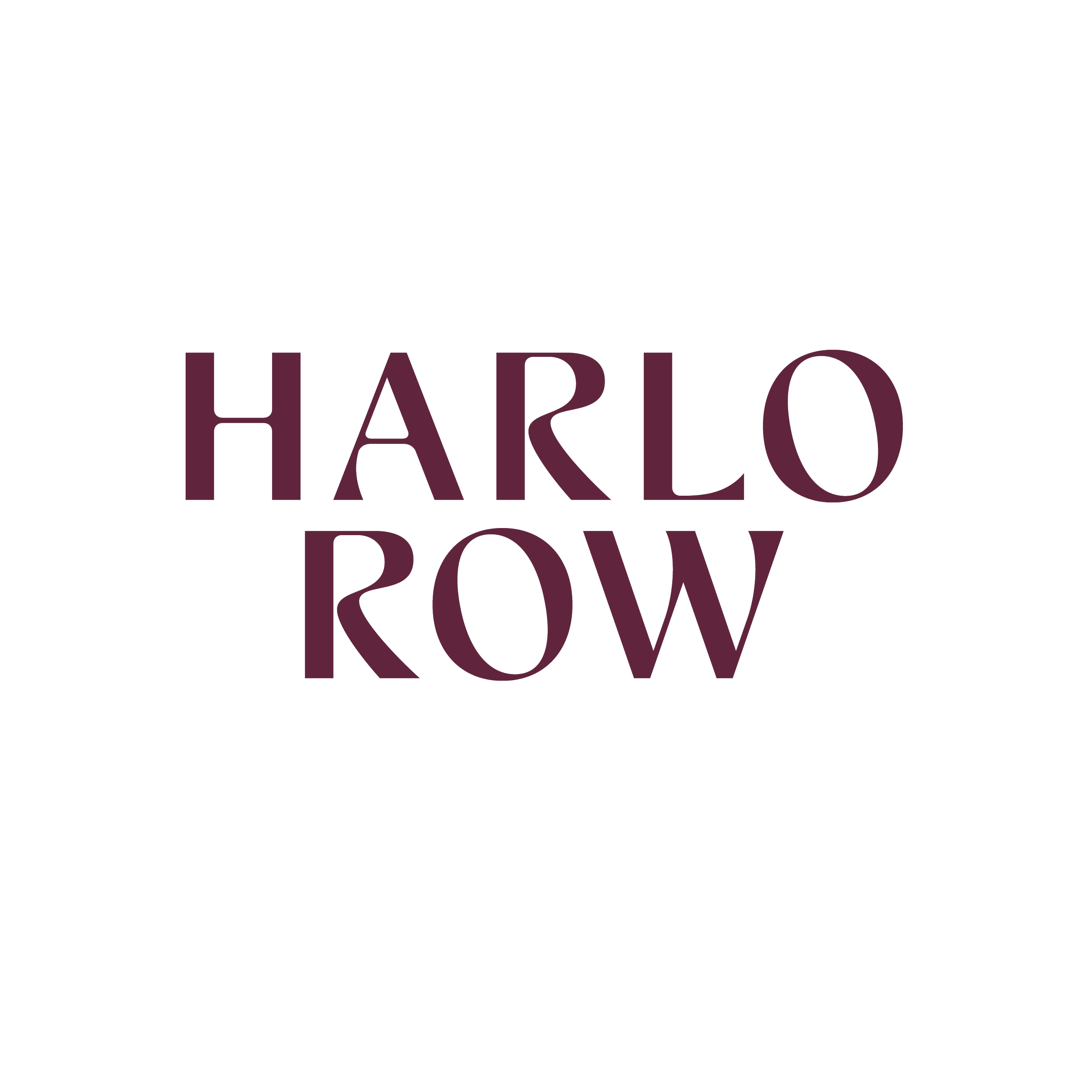 The text in the image says "HARLO ROW" in large, stylized letters.