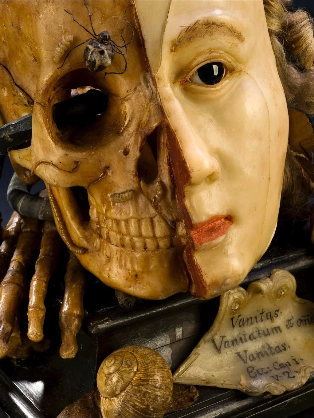 Every Halloween I enjoy looking back at images from Brought To Life, a collaborative project with The Science Museum and Wellcome Collection. Daily macabre. 
1. Wax female head, a Vanitas with the label &ldquo;Emptiness, emptiness, says the speaker, 