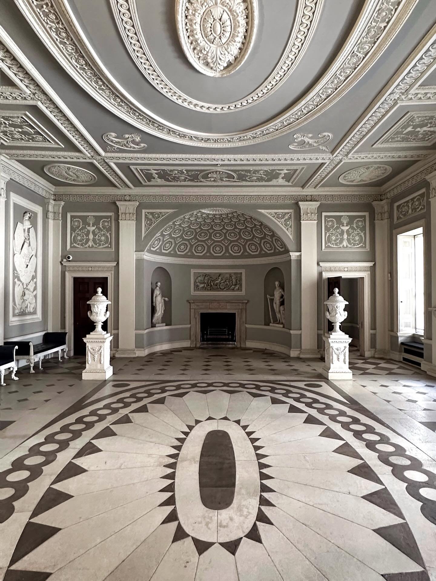 A lot of ovals at Osterley House!

Firstly the glorious Entrance Hall, followed by the Drawing Room ceiling. 

You mustn&rsquo;t, you&rsquo;d get in a lot of trouble, but if you did lay on the very theatrical eight poster bed in the State Bedroom and