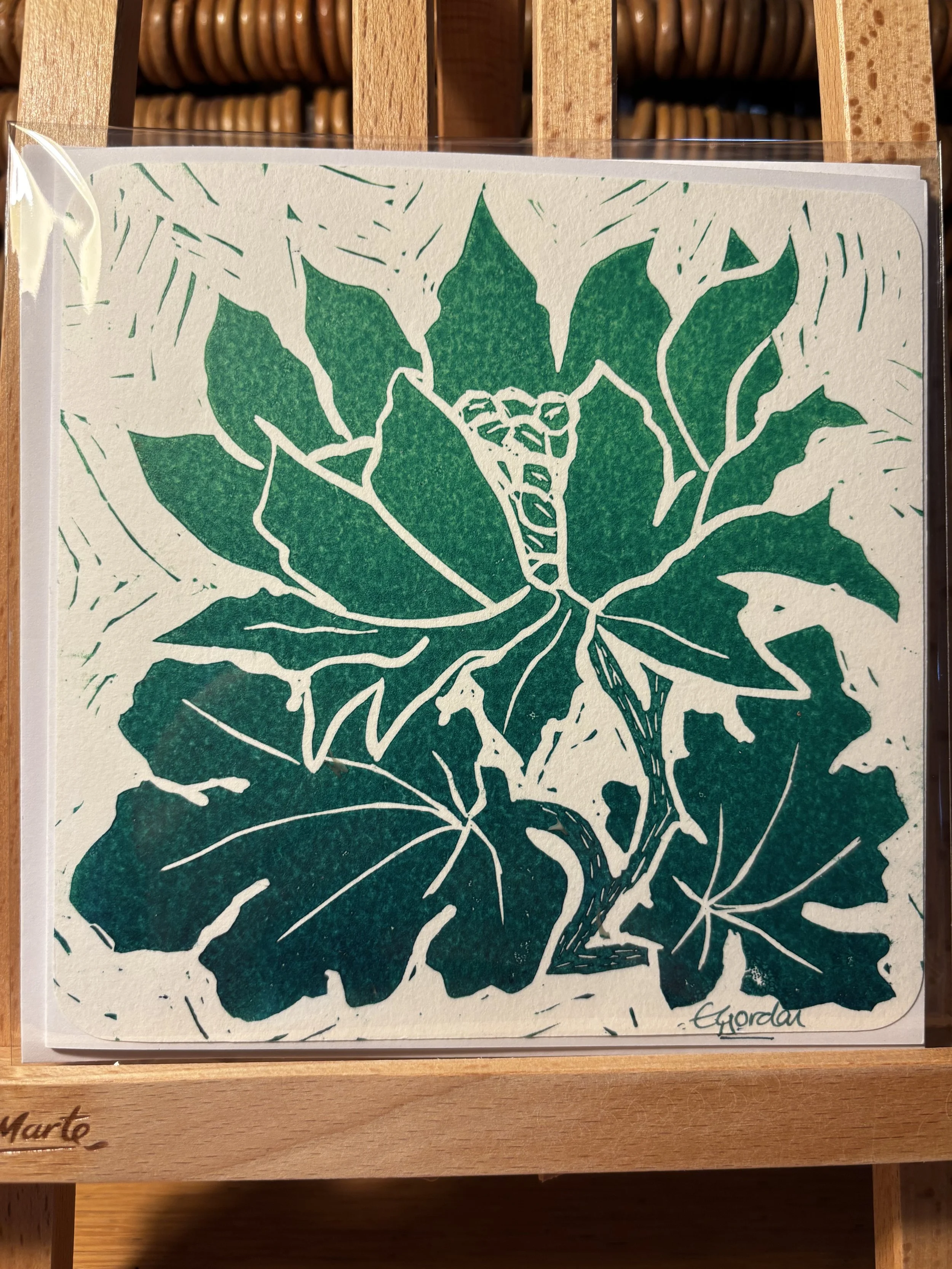 Victorian Tile - Original Hand-Pulled Relief-Printed Greetings Card