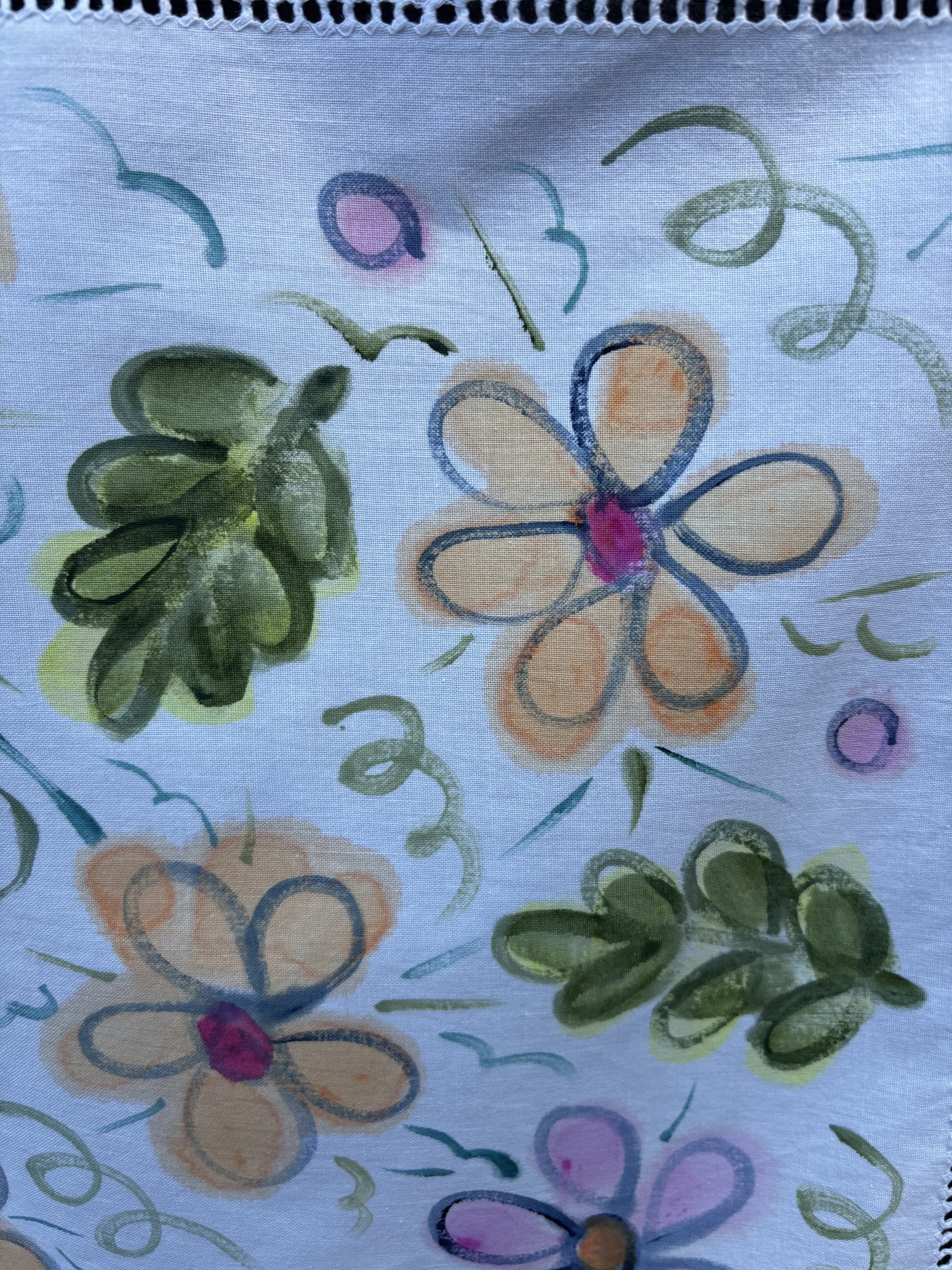 Hand Painted Vintage Cotton Napkin