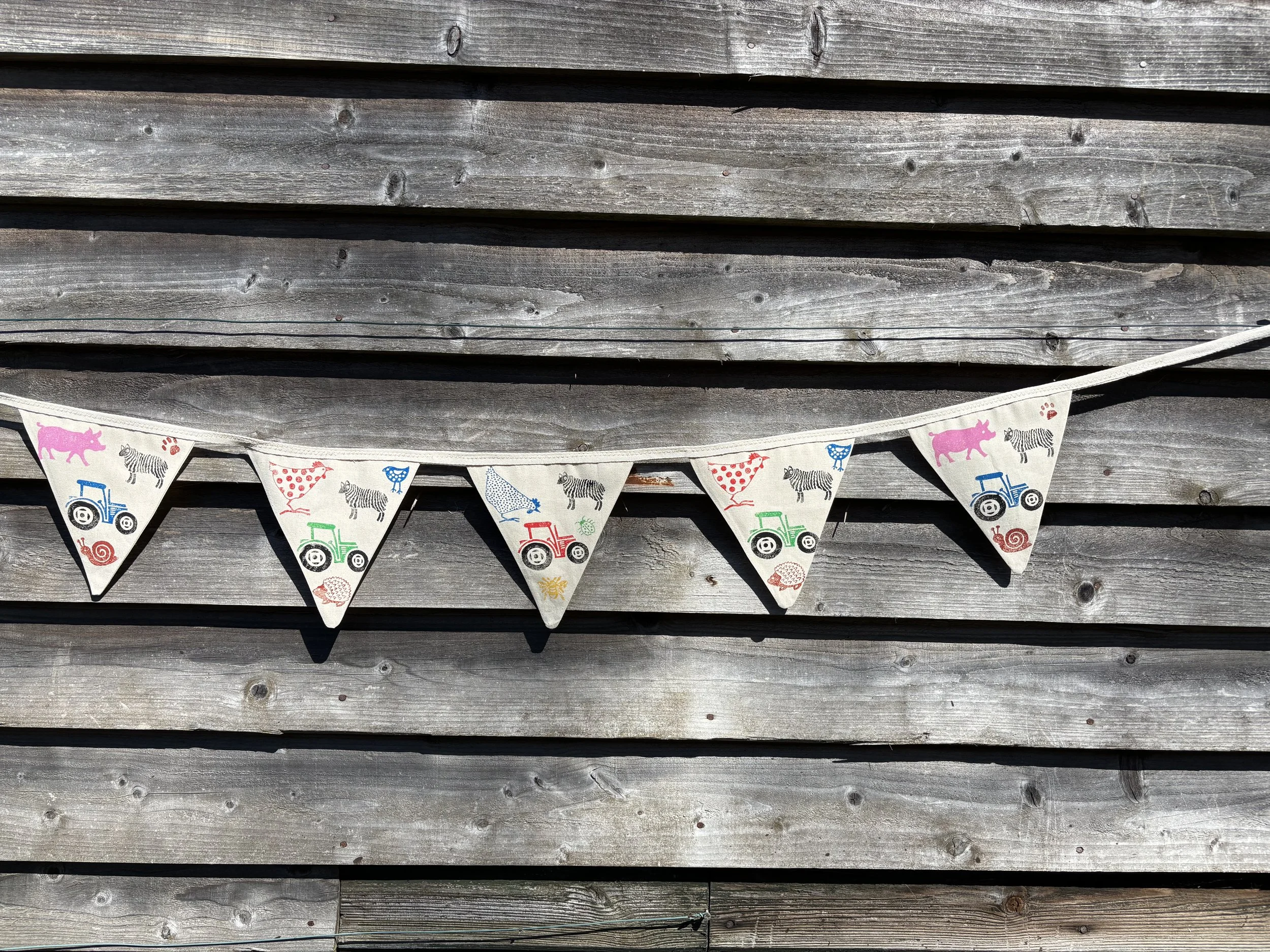 Hand made cotton bunting - Farm Theme