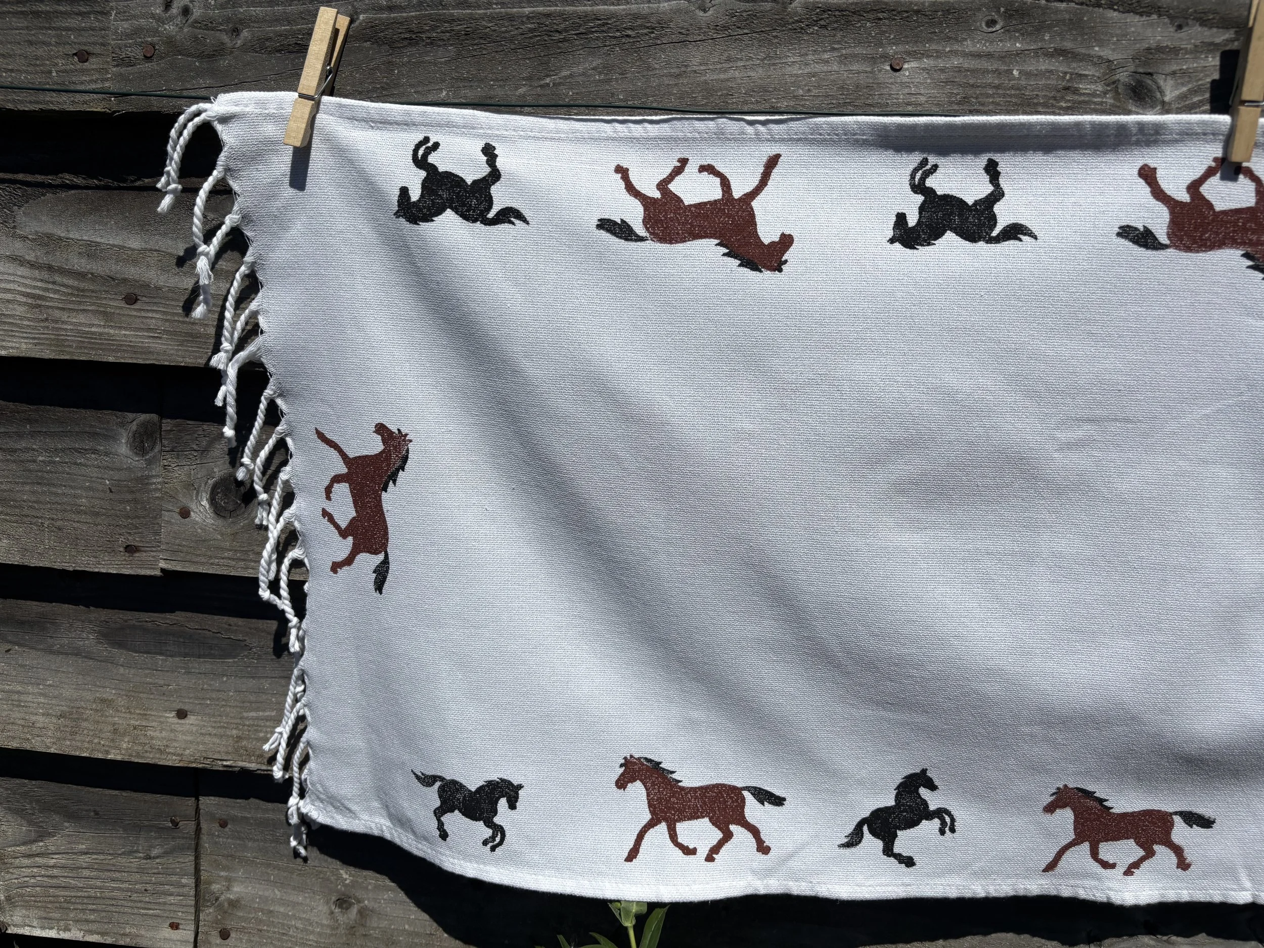 Hand Printed Cotton Table Runner | British Artisan Kitchen Linen