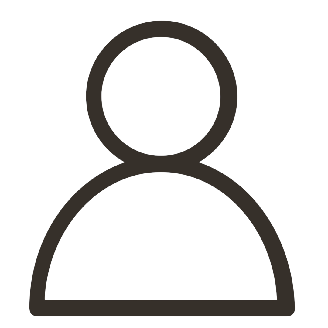 Outline of a person icon, generally used as a user profile symbol.