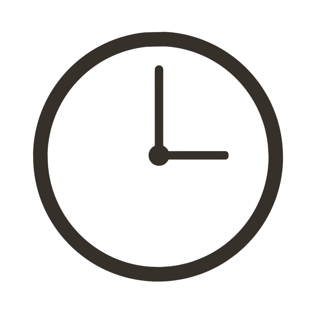 An analog clock showing 12:15, with a black face, black hands, and a gray border.