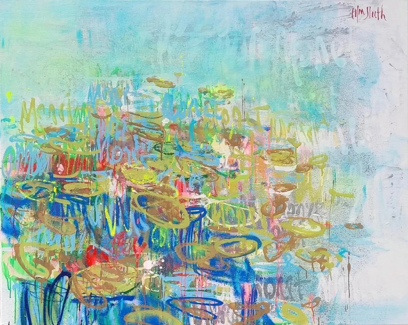 Monet Monet Monet, Giverny (f)estival, 2024, 80 x 100 cm; spray paint, brush and markers on canvas; €2,500