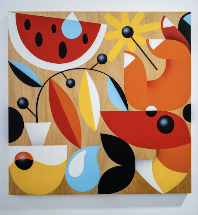 Mediterranean Sunset I, 2023, 100cm x 100cm, Acrylic on Wood, €7,600 