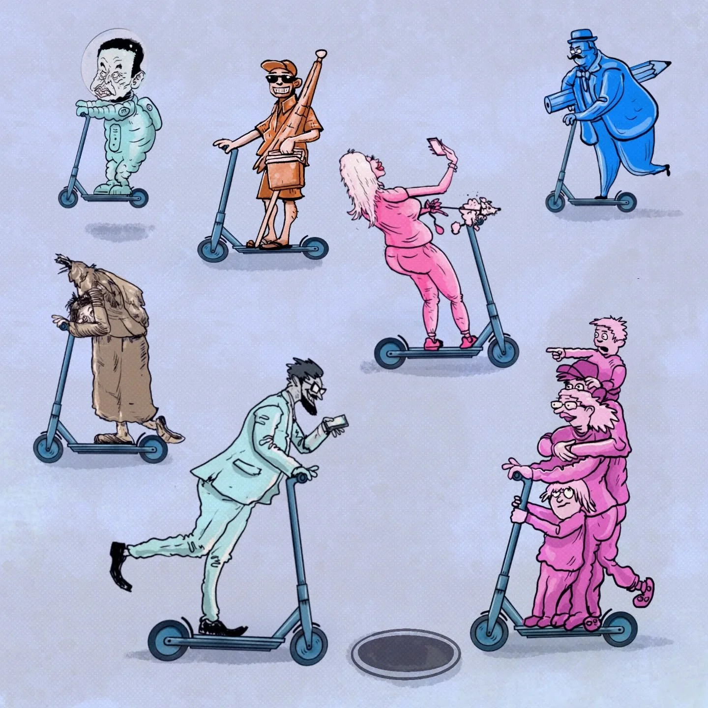 Sesongen er i gang- kj&oslash;r forsiktig!
#illustration #elsparkesykkel