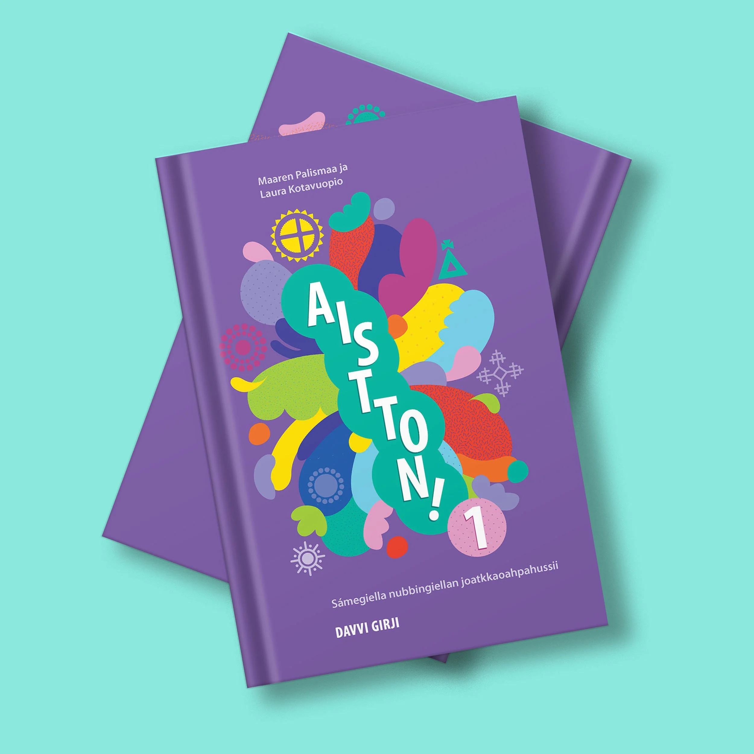 Aistton! 1-3, Davvi Girji.
Læremiddel i samisk som andrespråk
Omslagsdesign, illustrasjon, layout og ombrekking