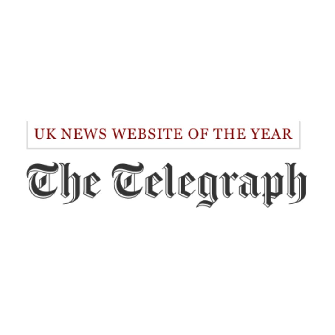 Logo of The Telegraph with text 'UK News Website of the Year'
