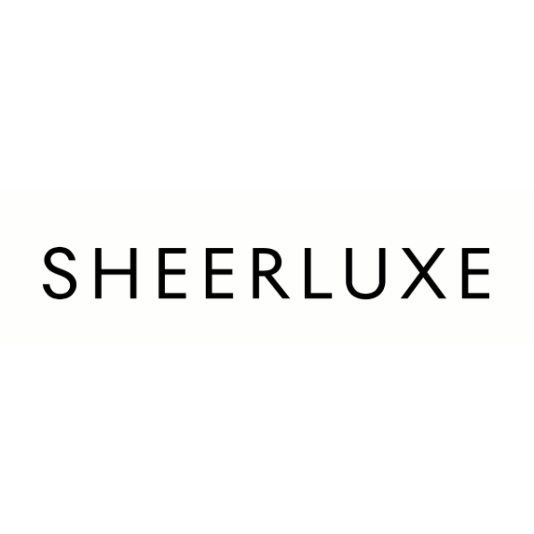 SHEERLUXE logo in black text on a white background.