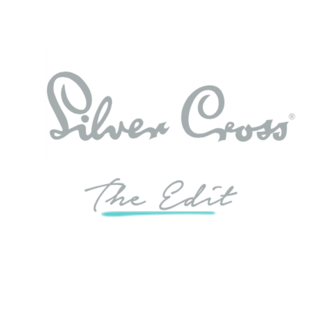 Silver Cross logo with the words "The Edit" written underneath, featuring a light blue underline.