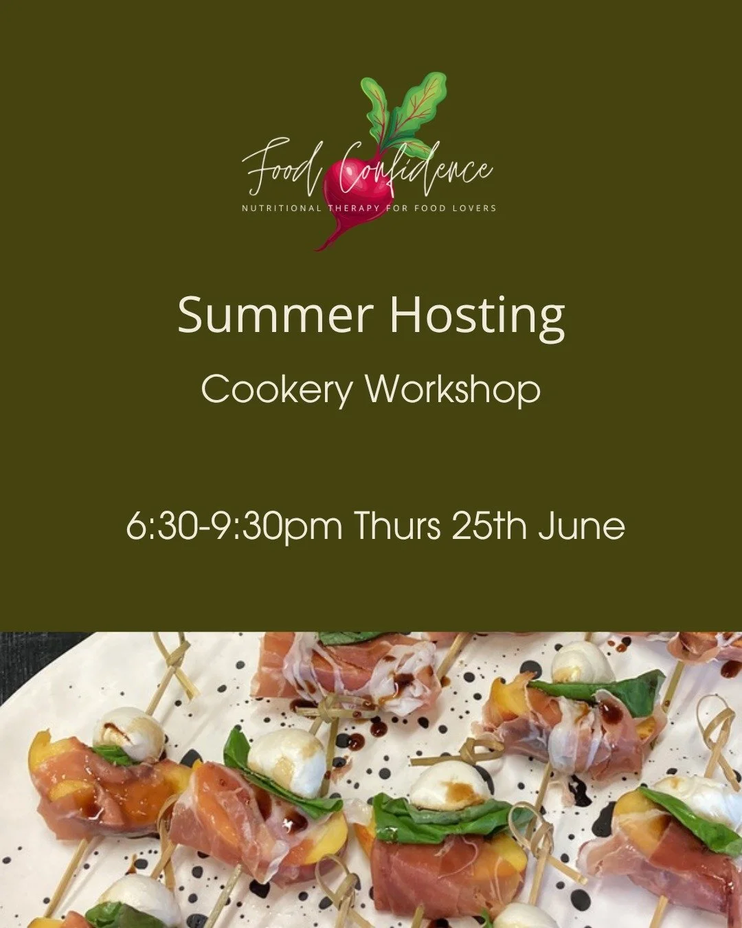 The new Food Confidence cookery workshops are now live on Eventbrite.

I've finally got organised enough to get the first four dates of the year out into the world and open for booking.

This year's line-up includes:

&bull; Summer Hosting - Thurs 25
